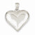 14k White Gold Polished Hollow Heart pendant, Charm