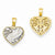 14k Gold Two-tone Mini Reversible Mom Heart Pendant, Pendants for Necklace