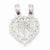 14k White Gold Reversible Best Friends Break-apart Heart Pendant, Pendants for Necklace