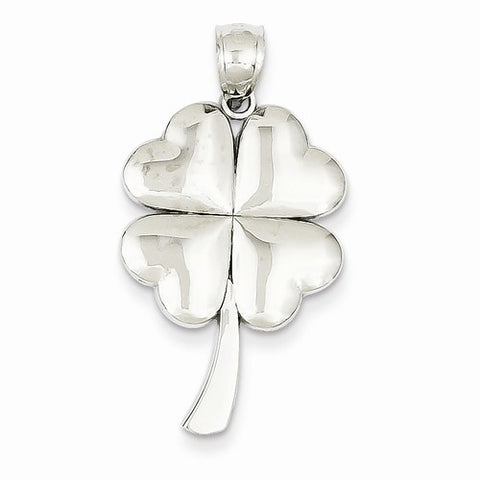 14k White Gold 4-Leaf Clover pendant, Dazzling Pendants for Necklace