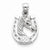 14k White Gold Horse Head in Horseshoe Pendant, Pendants for Necklace