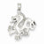 14k White Gold Small Dragon Pendant, Pendants for Necklace