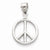 14k White Gold 3-D Peace Symbol Pendant, Pendants for Necklace