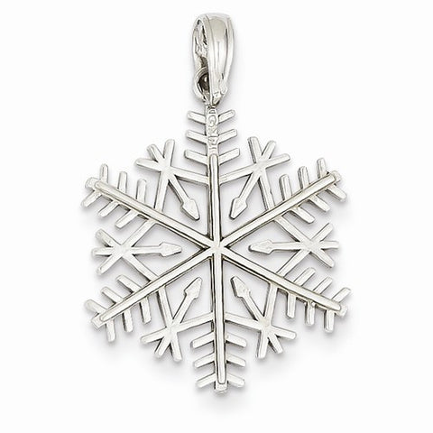 14k White Gold 3-D Snowflake Pendant, Pendants for Necklace
