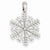 14k White Gold 3-D Snowflake Pendant, Pendants for Necklace