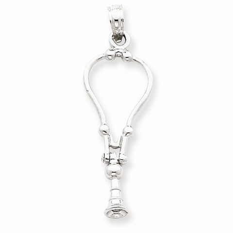 14k White Gold 3-D Stethoscope Pendant, Pendants for Necklace