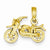 14k Gold 3-D Moveable Motorcycle Pendant, Pendants for Necklace
