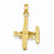 14k Gold 3-D Bi-Plane with Ribbed Wings Pendant, Pendants for Necklace