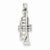 14k White Gold 3-D Trumpet Pendant, Pendants for Necklace