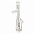 14k White Gold 3-D Tenor Saxophone Pendant, Pendants for Necklace