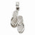 14k White Gold Double Flip-Flop Pendant, Pendants for Necklace
