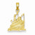 14k Gold Cruise Ship pendant, Delightful Pendants for Necklace