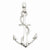 14k White Gold 3-D Anchor with Rope Pendant, Pendants for Necklace