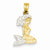 14k& Rhodium 3-D Mermaid Pendant, Pendants for Necklace