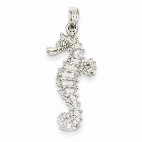 14k White Gold Seahorse Pendant, Pendants for Necklace