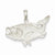 14k White Gold Bass Fish with Tail Up Pendant, Pendants for Necklace