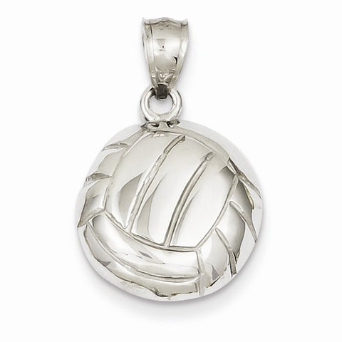 14k White Gold Volleyball Pendant, Pendants for Necklace