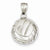 14k White Gold Volleyball Pendant, Pendants for Necklace