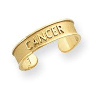 14k Yellow Gold Cancer Toe Ring