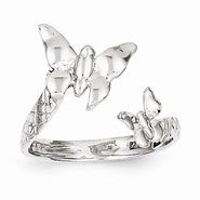 14k White Gold Duo Butterflies Ring