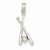 14k White Gold Baseball Bats & Ball Pendant, Pendants for Necklace