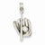14k White Gold 3-D Baseball Glove, Bat & Ball Pendant, Pendants for Necklace