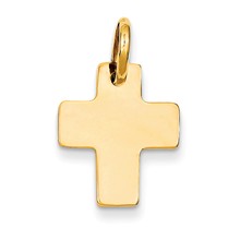 14k Gold Polished Cross Charm hide-image