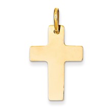 14k Gold Polished Cross Charm hide-image
