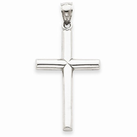 14k White Gold Polished Cross Pendant, Stylish Pendants for Necklace