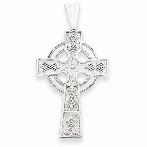 14k White Gold Celtic Cross Pendant, Classy Pendants for Necklace