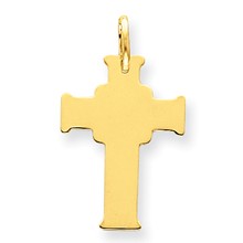 14k Gold Polished Cross Charm hide-image