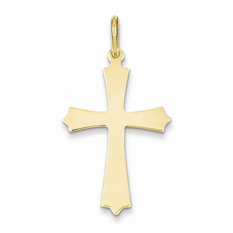 14k Gold Polished Cross Pendant, Appealing Pendants for Necklace