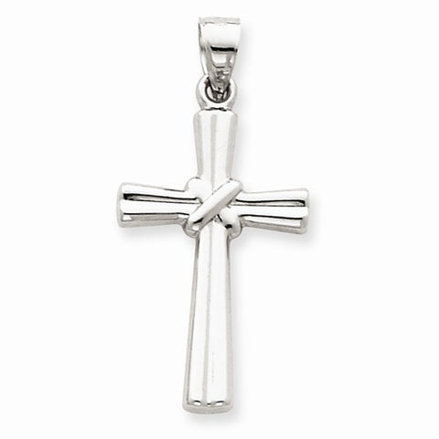 14k White Gold Hollow Cross pendant, Delightful Pendants for Necklace