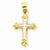 14k Gold w/Rhodium Hollow Cross pendant, Pretty Pendants for Necklace