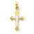 14k Gold w/Rhodium Hollow Cross Charm hide-image