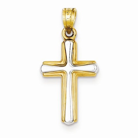 14k Gold w/Rhodium Cross pendant, Gorgeous Pendants for Necklace
