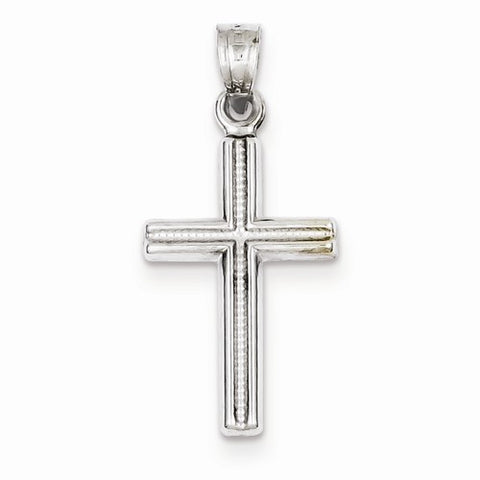 14k White Gold Cross Pendant, Lovely Pendants for Necklace