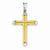 14k Gold Two-tone w/Rhodium Hollow Cross Pendant, Pendants for Necklace