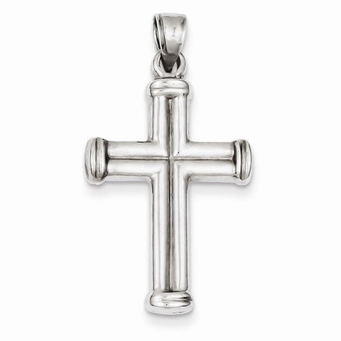 14k White Gold Hollow Cross pendant, Alluring Pendants for Necklace