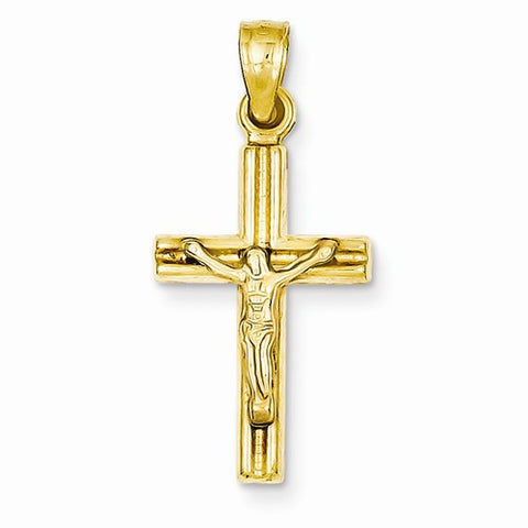 14k Gold Hollow Crucifix Pendant, Adorable Pendants for Necklace