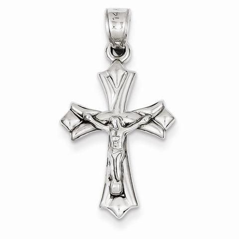 14k White Gold Reversible Crucifix /Cross pendant, Fine Pendants for Necklace