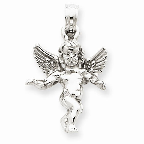 14k White Gold Guardian Angel Pendant, Pendants for Necklace