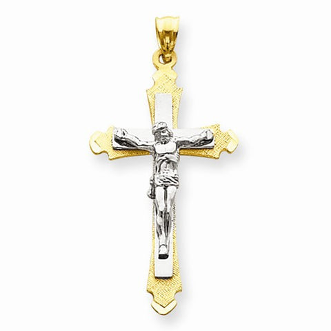 14k Gold Two-tone Crucifix Pendant, Stylish Pendants for Necklace