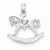 14k White Gold 3-D Rocking Horse Pendant, Pendants for Necklace