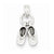 14k White Gold 3-D Moveable Baby Booties Pendant, Pendants for Necklace