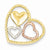14k Gold Yellow, Rose and Rhodium Heart Pendant, Pendants for Necklace