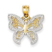 14k Gold & Rhodium Butterfly Charm hide-image