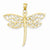14k Gold Diamond-cut Dragonfly Pendant, Pendants for Necklace