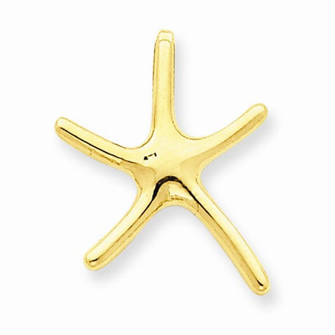 14k Gold Starfish Chain Slide Pendant, Pretty Pendants for Necklace