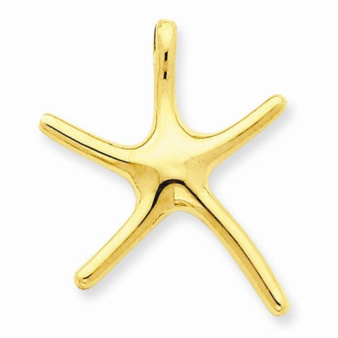 14k Gold Starfish Chain Slide Pendant, Gorgeous Pendants for Necklace
